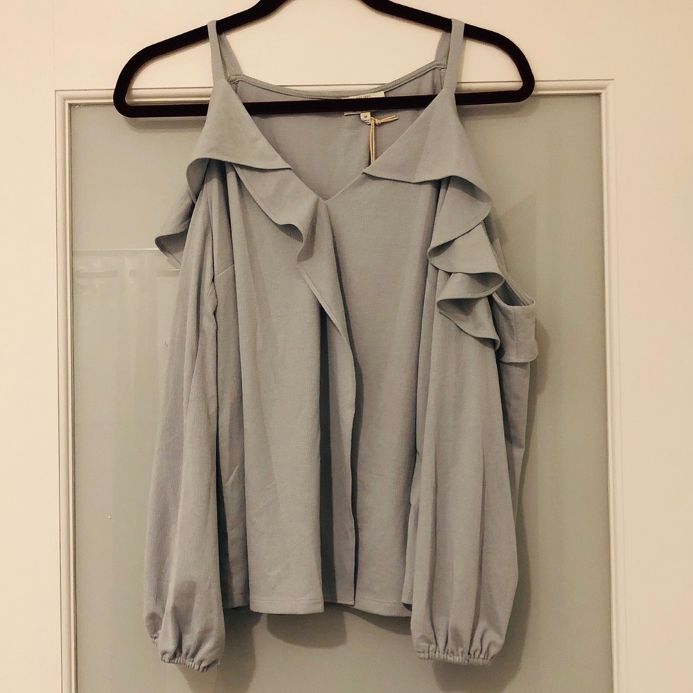 Lucky Brand Ruffle Cold Shoulder Top